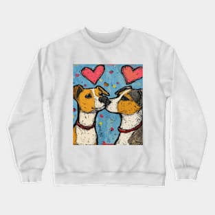 Dog Love 2024 Valentines Day Drawing Crewneck Sweatshirt